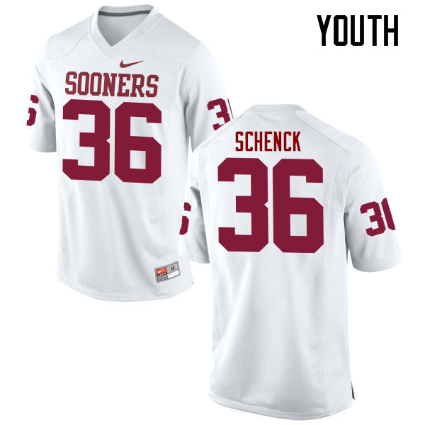 Youth Oklahoma Sooners #36 Josh Schenck College Football Jerseys Game-White - Click Image to Close